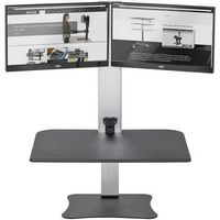 Victor - Electric Dual Monitor Height Adjustable Standing Desk Riser Workstation - Black, Aluminum
