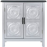 Noble House - Southfield Cabinet - Silver/Charcoal Gray
