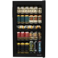 NewAir - 126-Can Beverage Cooler with “Beers of the World” Custom Wrap, Glass Door, Custom, Split...