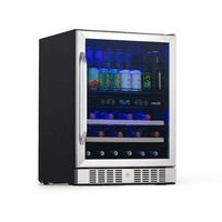 NewAir - 24” Built-in Dual Zone 20 Bottle and 70 Can Wine and Beverage Fridge with SplitShelf™ an...