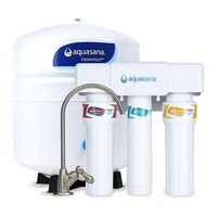 Aquasana - OptimH2O Reverse Osmosis + Clayrum 3-Stage Under Sink Water Filter System with Dedicat...