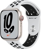 Apple Watch Nike Series 7 (GPS + Cellular) 45mm Aluminum Case with Pure Platinum/Black Nike Sport...