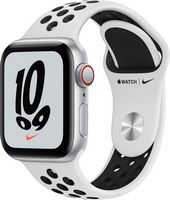 Apple Watch Nike SE (GPS + Cellular) 40mm Silver Aluminum Case with Platinum/Black Nike Sport Ban...