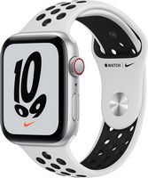 Apple Watch Nike SE (GPS + Cellular) 44mm Silver Aluminum Case with Platinum/Black Nike Sport Ban...