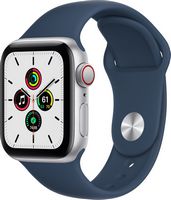 Apple Watch SE (GPS + Cellular) 40mm Silver Aluminum Case with Abyss Blue Sport Band - Silver