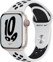 Apple Watch Nike Series 7 (GPS + Cellular) 41mm Starlight Aluminum Case with Pure Platinum/Black ...
