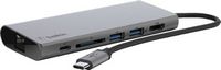 Belkin - 4-Port USB Type-C Hub with Gigabit Ethernet Adapter - Space Gray
