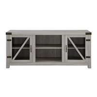 Walker Edison - Rustic Farmhouse TV Stand Cabinet for Most TVs Up to 60&quot; - Stone Gray