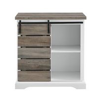 Walker Edison - Rustic TV Stand for Most TVs Up to 35&quot; - Gray Wash/White