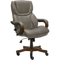 Serta - Big and Tall Bonded Leather Executive Chair - Gray