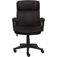 Serta - Hannah Upholstered Executive Office Chair with Headrest Pillow - Charcoal Gray