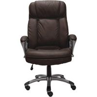 Serta - Fairbanks Bonded Leather Big and Tall Executive Office Chair - Chestnut