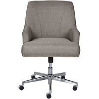 Serta - Leighton Modern Fabric &amp; Memory Foam Home Office Chair - Soft Medium Gray