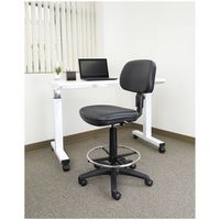 WorkSmart - DC Series Vinyl &amp; Molded Foam Drafting Chair - Black