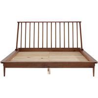 Walker Edison - Boho Solid Wood Queen Spindle Bed Frame - Caramel