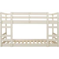 Walker Edison - Solid Wood Low Twin over Twin Bunk Bed - White