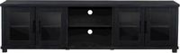 CorLiving - Fremont TV Bench with Glass Cabinets for TVs up to 95&quot; - Ravenwood Black