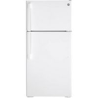 GE - 15.6 Cu. Ft. Top-Freezer Refrigerator with LED Interior Lighting - White