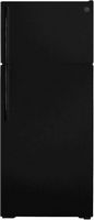 GE - 17.5 Cu. Ft. Top-Freezer Refrigerator with LED Interior Lighting - Black