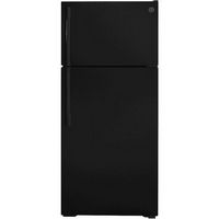 GE - 16.6 Cu. Ft. Top-Freezer Refrigerator with Adjustable Wire Shelves - Black