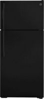 GE - 16.6 Cu. Ft. Top-Freezer Refrigerator with Edge-to-Edge Glass Shelves - Black
