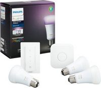 Philips - Hue 60W A19 Smart LED Starter Kit - White and Color Ambiance