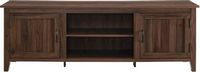 Walker Edison - 70&quot; Modern Farmhouse Simple Grooved Door TV Stand for most TVs up to 80&quot; - Dark W...