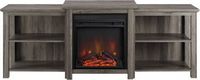 Walker Edison - Traditional Open Storage Tiered Mantle Fireplace TV Stand for Most TVs up to 85&quot; ...