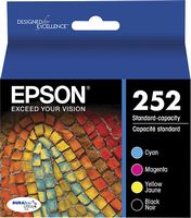 Epson - 252 4-Pack Ink Cartridges - Black/Cyan/Magenta/Yellow