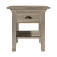 Simpli Home - Redmond Square Rustic Wood 1-Drawer End Table - Distressed Gray