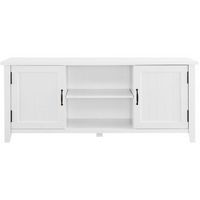 Walker Edison - Modern Farmhouse TV Stand for Most TVs Up to 64" - Solid White
