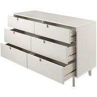 Walker Edison - Retro Solid Wood 6-Drawer Dresser - White