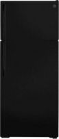 GE - 17.5 Cu. Ft. Top-Freezer Refrigerator with Edge-to-Edge Glass Shelves - Black