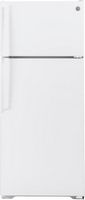 GE - 17.5 Cu. Ft. Top-Freezer Refrigerator with Edge-to-Edge Glass Shelves - White