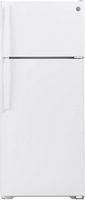 GE - 17.5 Cu. Ft. Top-Freezer Refrigerator with Edge-to-Edge Glass Shelves - White