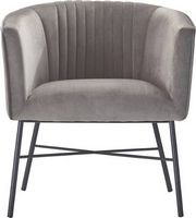 Adore Decor - 4-Leg Metal and Velvet Plush Accent Chair - Gray