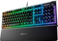 SteelSeries - Apex 3 Full Size Wired Membrane Whisper Quiet Switch Gaming Keyboard with 10 zone R...
