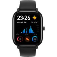 Amazfit - GTS Smartwatch 42mm Aluminum - Obsedian Black With Silicone Band