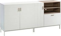 Sauder - Anda Norr Modular Credenza for Most Flat-Panel TVs Up to 60&quot; - White With Sky Oak Accents