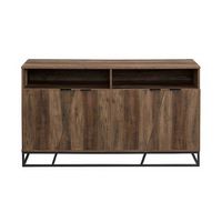 Walker Edison - 58&quot; Contemporary Angled-Door 2-Shelf Sideboard - Rustic Oak