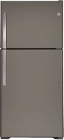 GE - 21.9 Cu. Ft. Garage-Ready Top-Freezer Refrigerator - Slate