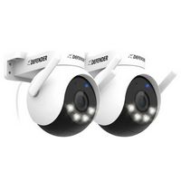 Defender - AI POWERED 4K Everwatch PTZ 360° Wi-Fi Plug-in Power Security Camera, 2 Pack - White