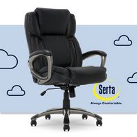 Serta - Garret Bonded Leather Executive Office Chair with Premium Cushioning - Black