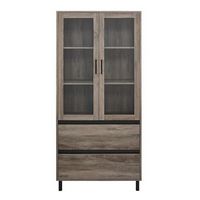 Walker Edison - 2-Drawer Storage Armoire Bookcase Cabinet - Gray Wash