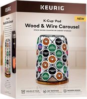 Keurig - Wood & Wire 49 K-Cup Single-Serve Coffee Pods Rotating Carousel - Black/Tan