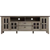 Simpli Home - Artisan SOLID WOOD 72 inch Wide Transitional TV Media Stand in Distressed Grey For ...