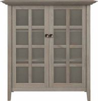 Simpli Home - Acadian SOLID WOOD 39 inch Wide Transitional Medium Storage Cabinet in Distressed G...