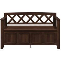 Simpli Home - Amherst SOLID WOOD 48 inch Wide Transitional Entryway Storage Bench - Natural Aged ...