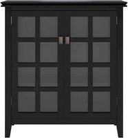 Simpli Home - Artisan SOLID WOOD 38 inch Wide Transitional Medium Storage Cabinet - Black