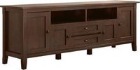 Simpli Home - Warm Shaker SOLID WOOD 72 in Wide TV Media Stand &amp; For TVs up to 80 inches - Russet...